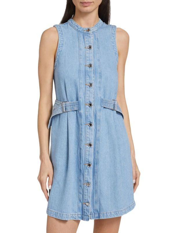 Derek Lam Camille Side Buckle Cotton-Blend Minidress 1