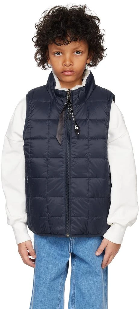 Taion Kids Navy & White Quilted Reversible Vest 1