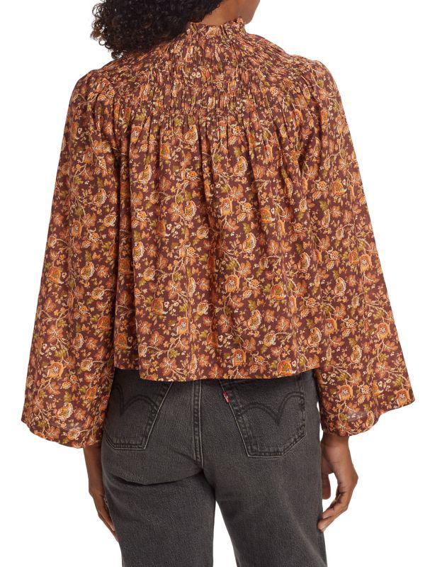 DÔEN Astilbe Floral Cotton Voile Blouse