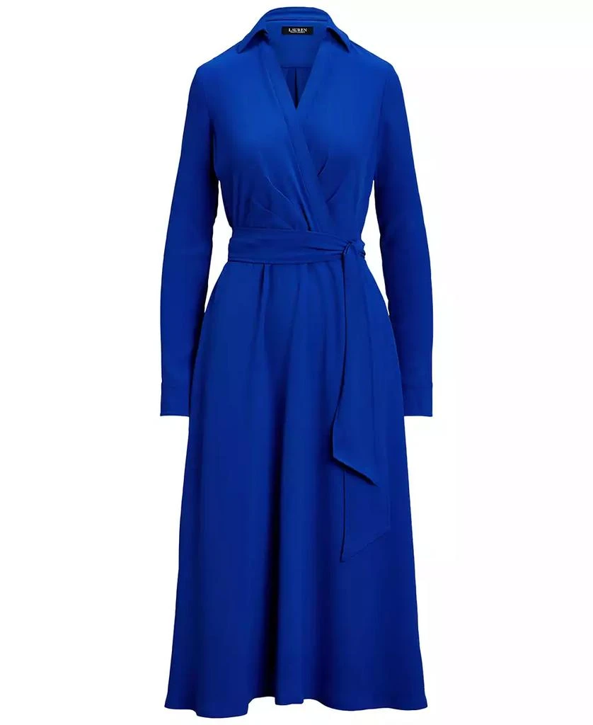 knee length dresses for ladies Ruched Surplice Long Sleeve Midi Dress – Bellesima