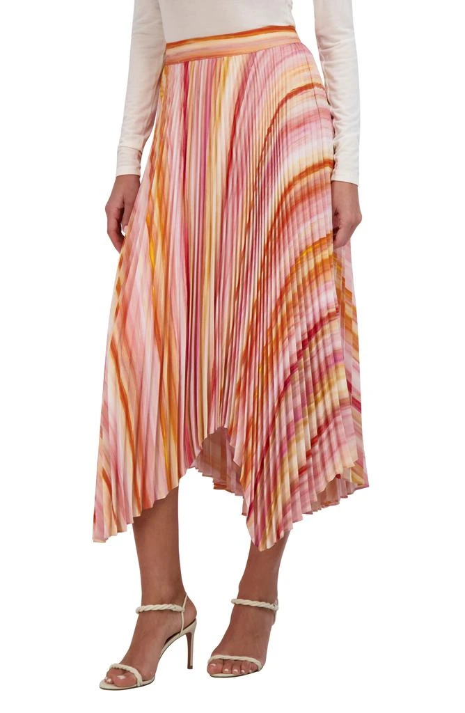 BCBG Pleated Handkerchief Hem Midi Skirt 3