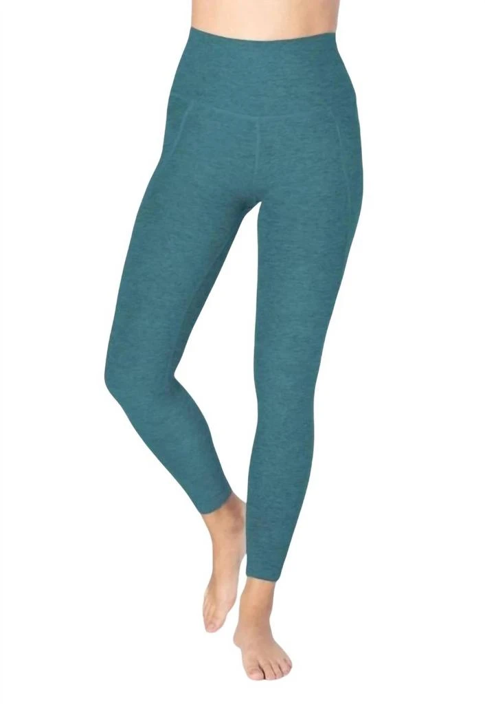 Beyond yoga Spacedye Out Of Pocket High Waisted Midi Legging In Stellar Blue Heather 1