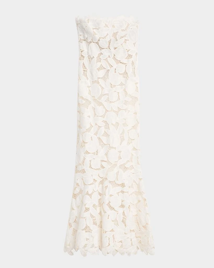 SIMKHAI Valletta Strapless Floral Lace Maxi Dress 1