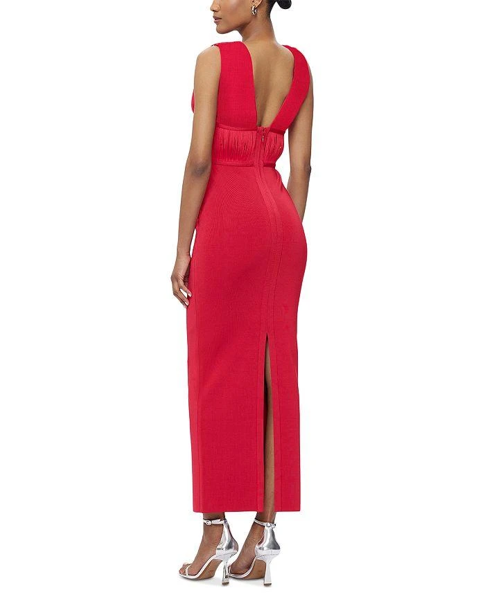Herve Leger Lillian Draped Fringe Gown 6