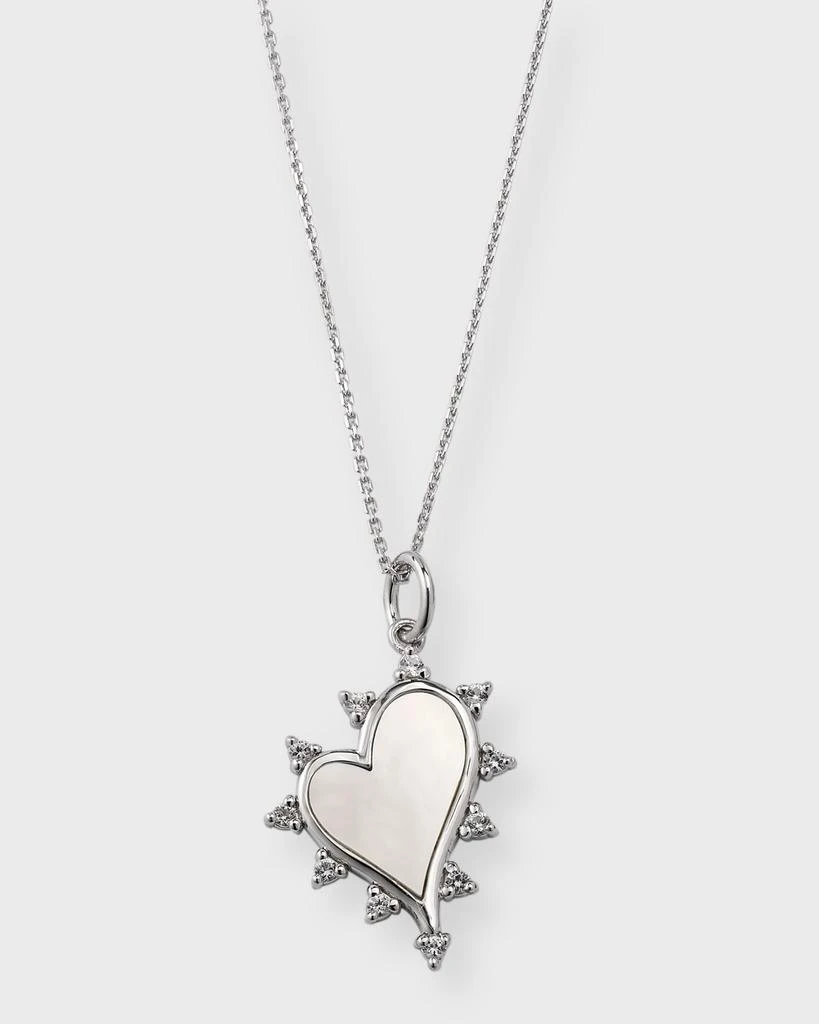 Monica Rich Kosann Sterling Silver Mother of Pearl Heart Necklace 1