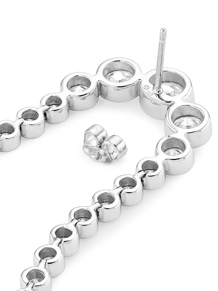 Adriana Orsini Basel Rhodium-Plated & Cubic Zirconia Linear Double-Drop Earrings 3