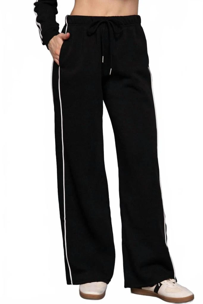 Active Basic Women
s Side Line Stripe Sweatpant In Black