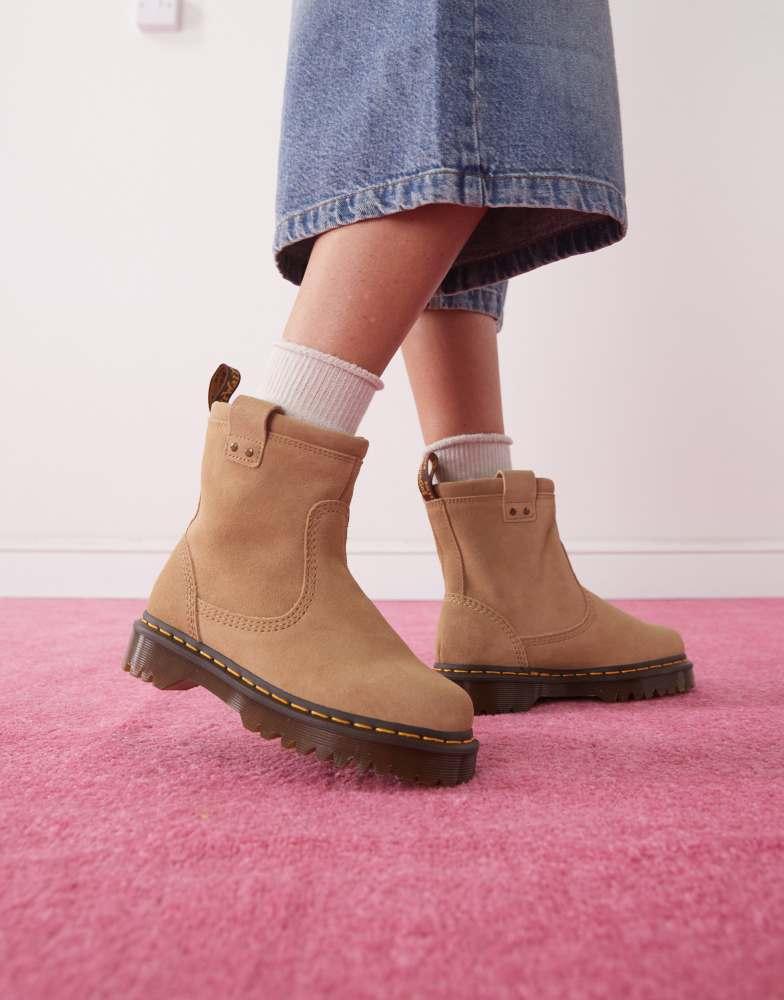 Shop Dr Martens Anistone Lo boots in savannah tan on Sale at