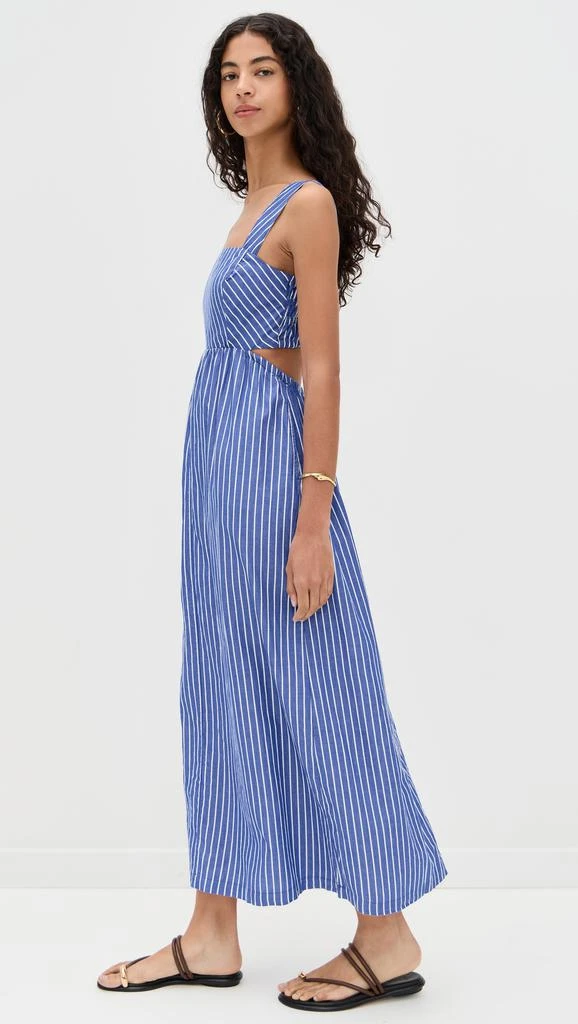 Stateside Poplin Stripe Open Back Midi Dress 3
