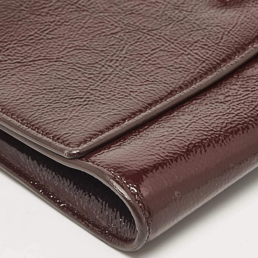 Yves Saint Laurent Yves Saint Laurent Burgundy Patent Leather Belle De Jour Clutch 12