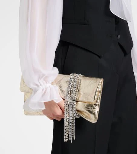 Jimmy Choo Zandra metallic leather clutch 2