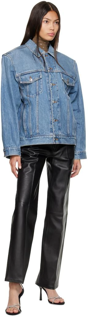 Alexander Wang Black Stacked Leather Pants 4