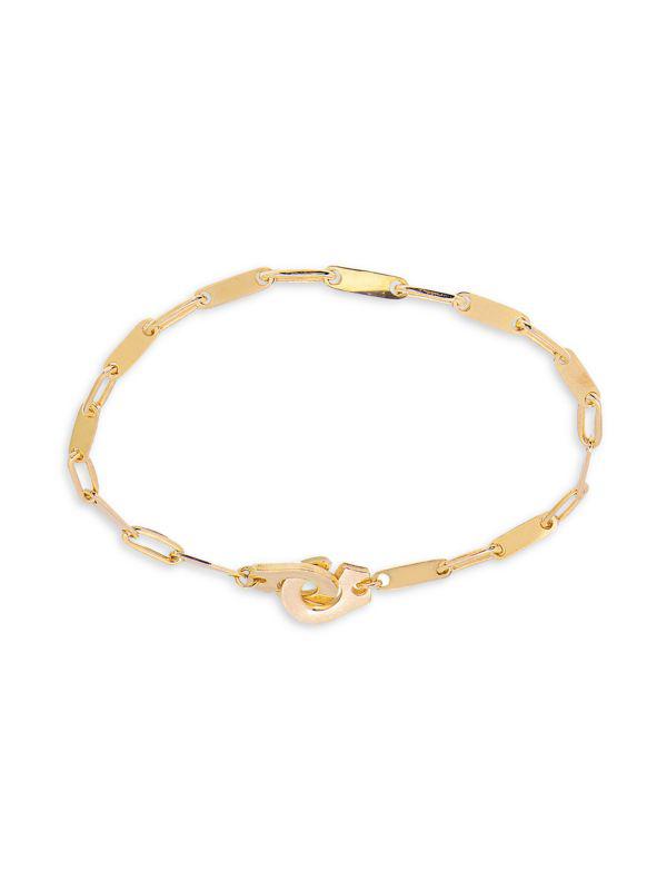 Gabi Rielle 22K Gold Vermeil Forever Love Handcuff Chain Bracelet