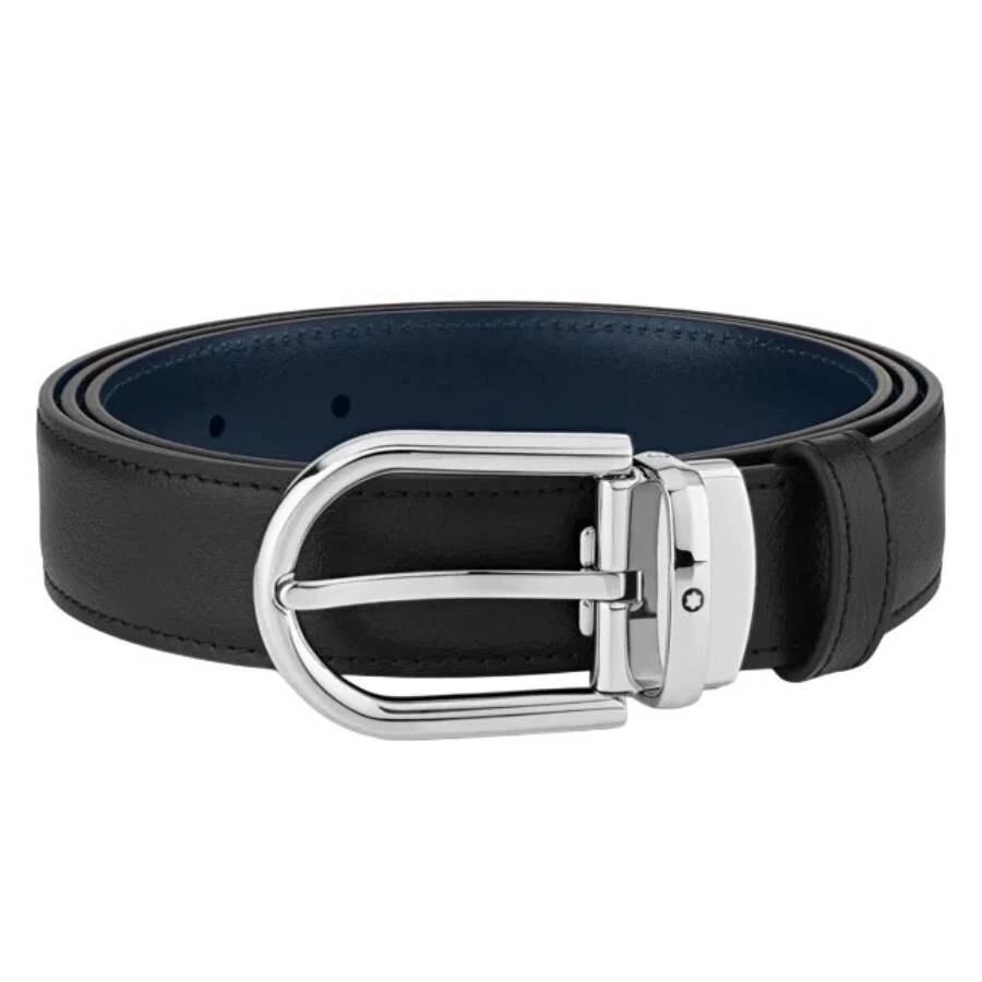 MontBlanc Horseshoe Buckle Reversible Leather Belt 1