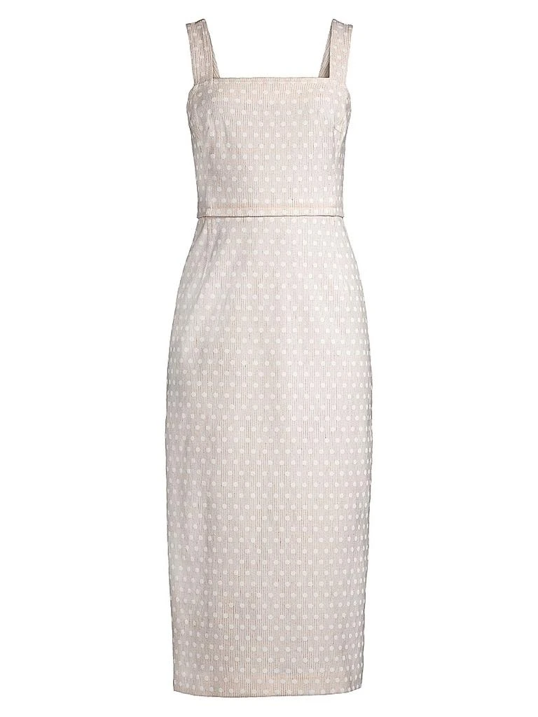 Tory Burch Geometric Linen-Blend Sheath Dress 1