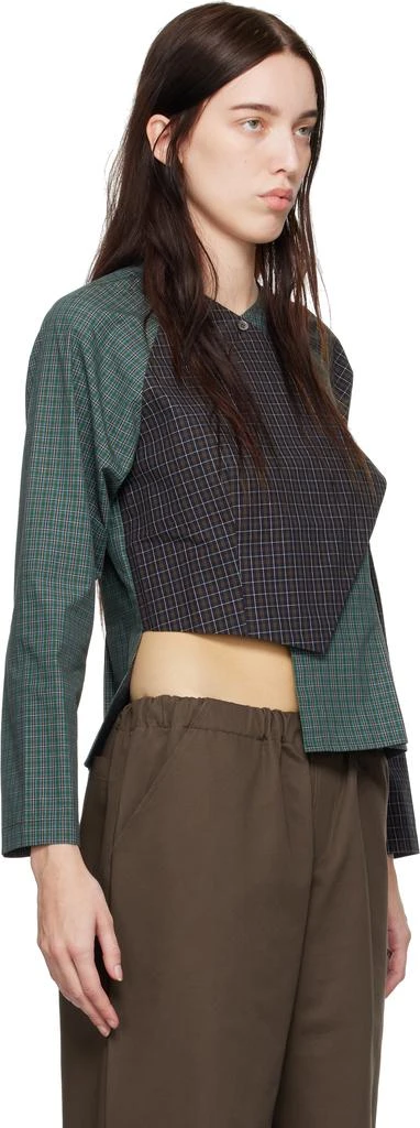 SC103 Navy & Green Peak Blouse 2