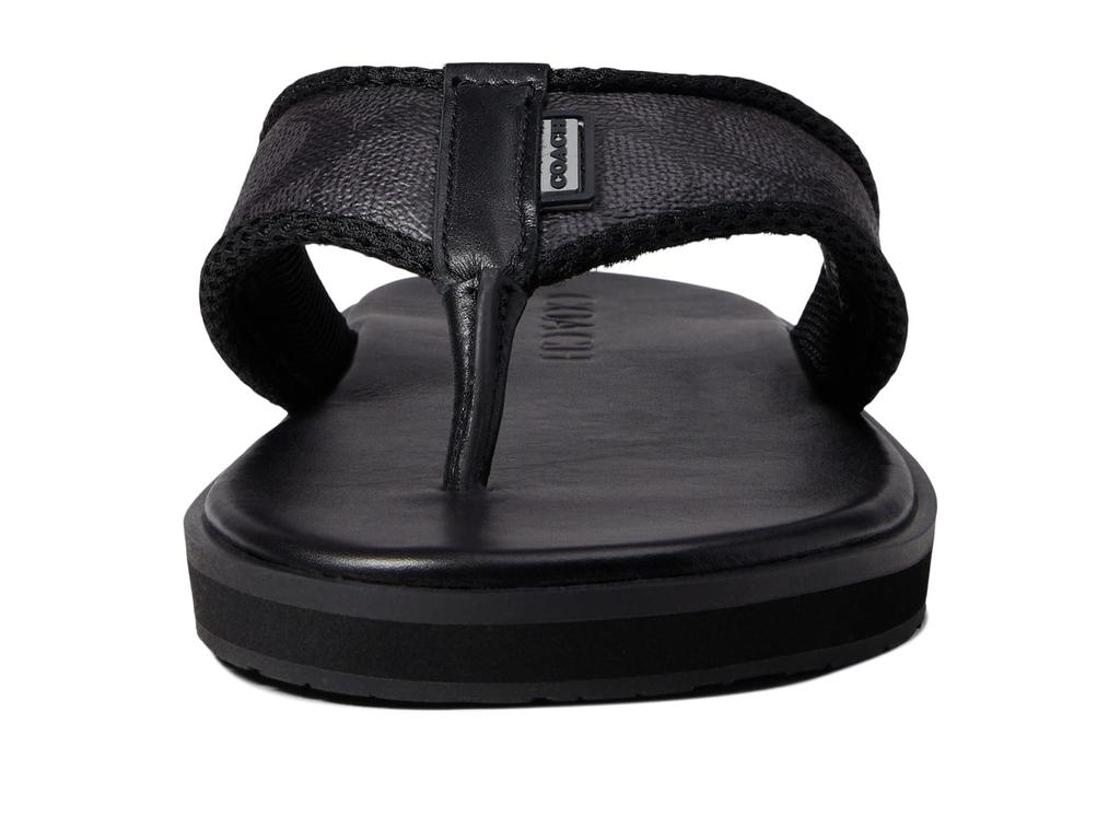 Coach Signature Flip-Flop Charcoal/Black 2 10 - Sandals