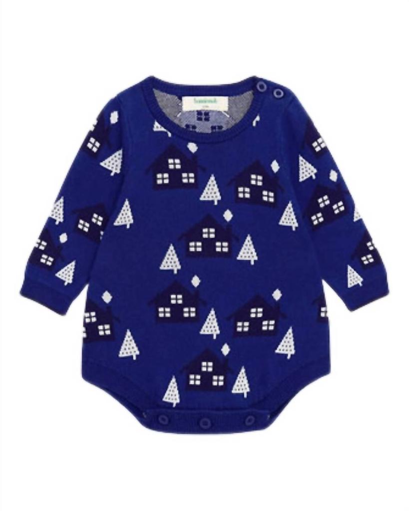 The Bonnie Mob Babys Folksy Romper In Blueberry
