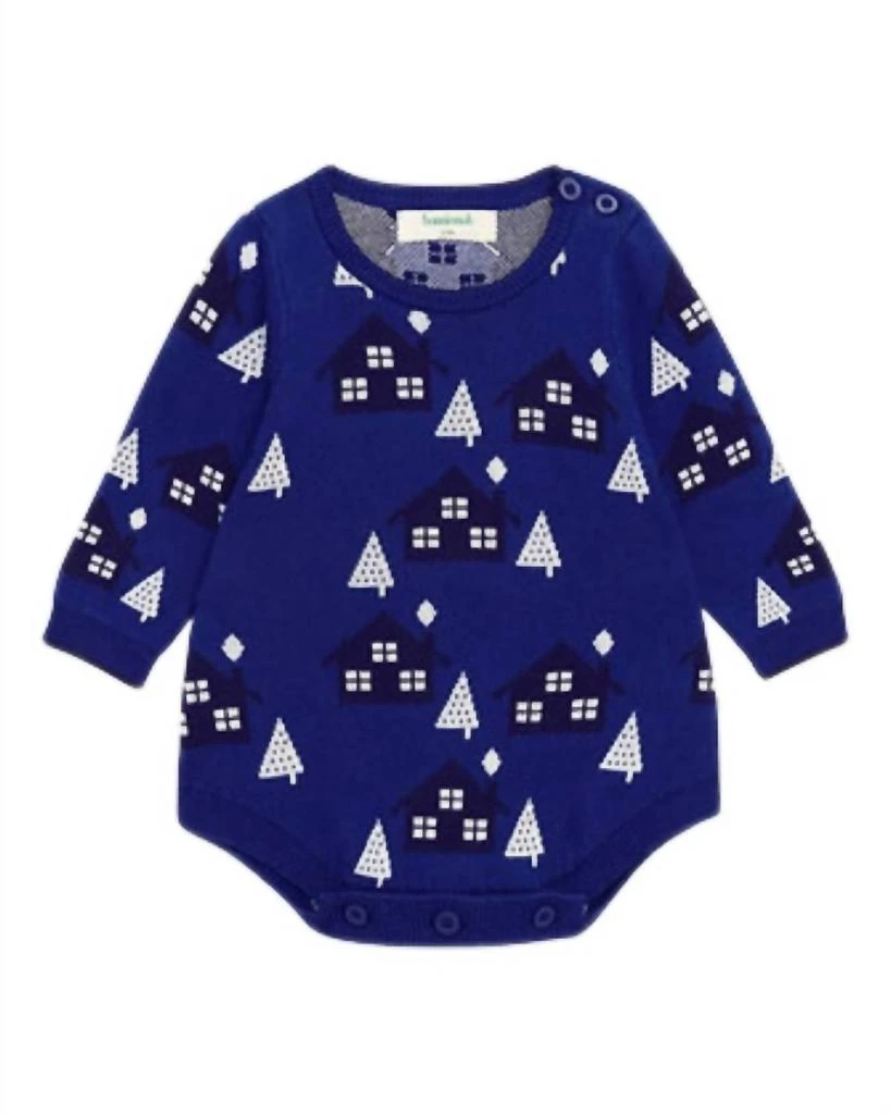 The Bonnie Mob Babys Folksy Romper In Blueberry 1