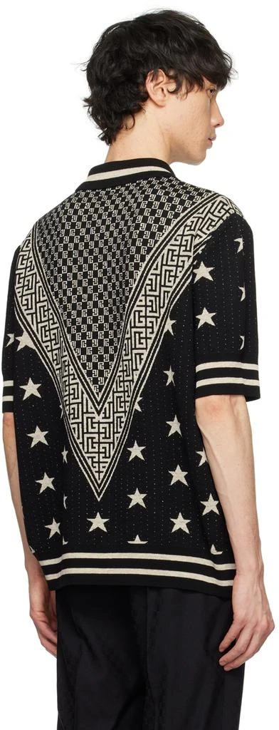 Balmain Black Monogram Stars Polo 3
