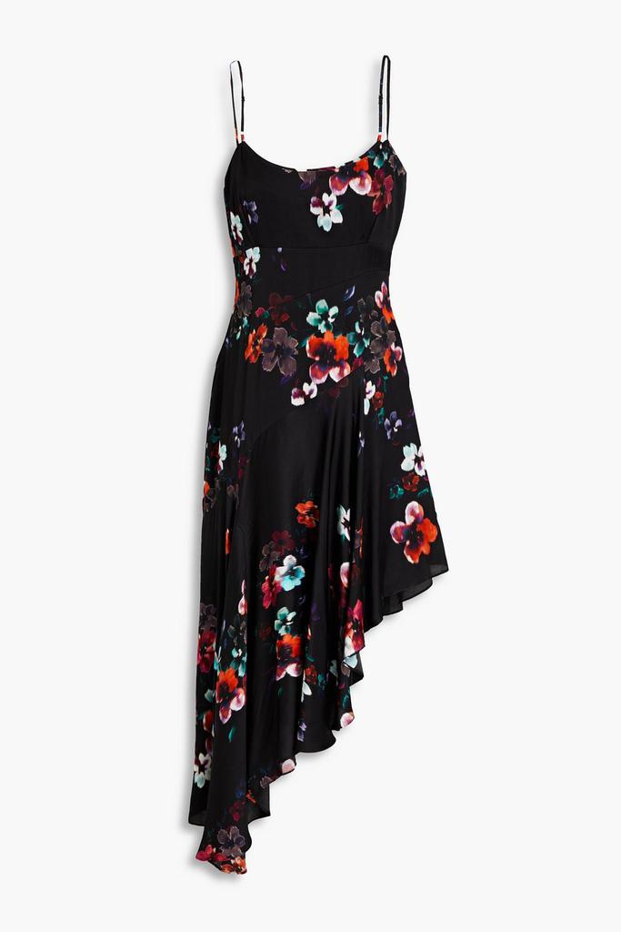 NICHOLAS Asymmetric floral-print sateen dress