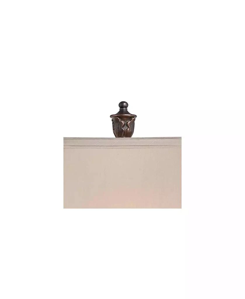 Regency Hill Exeter Traditional Table Lamps 30" Tall Set of 2 Bronze Wood Carved Leaf Cream Rectangular Bell Shade for Bedroom Living Room Bedside 6