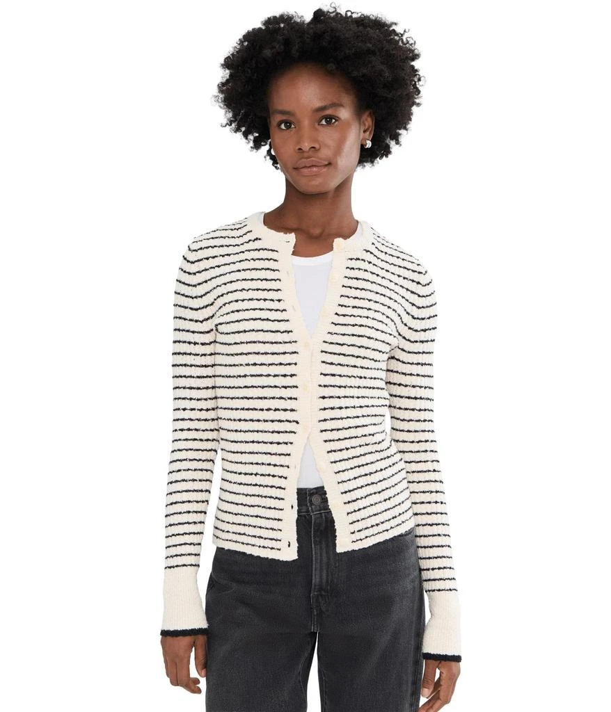 Madewell Striped Bouclé-Knit Cardigan
