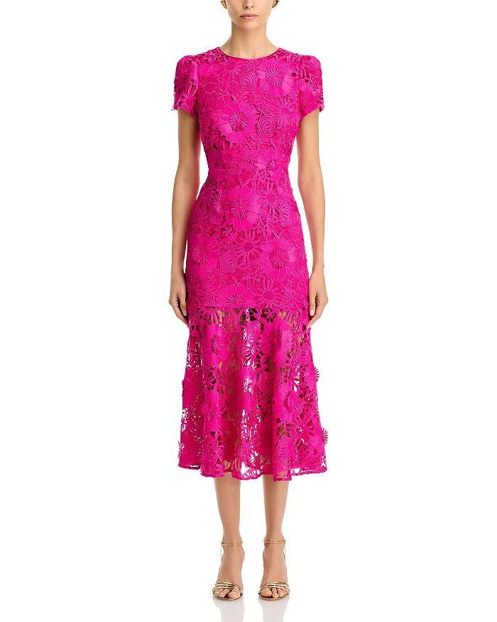 Milly Tahlia Cady Lace Short Sleeve Midi Dress 7