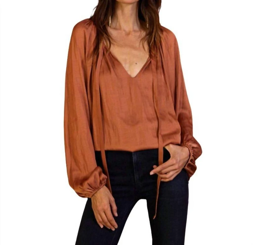 By Together By Together - Terracotta Satin Dream Top 1