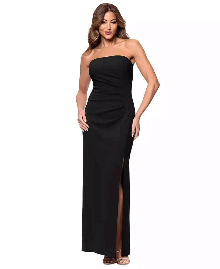 XSCAPE Women's Ruched Strapless Gown 1
