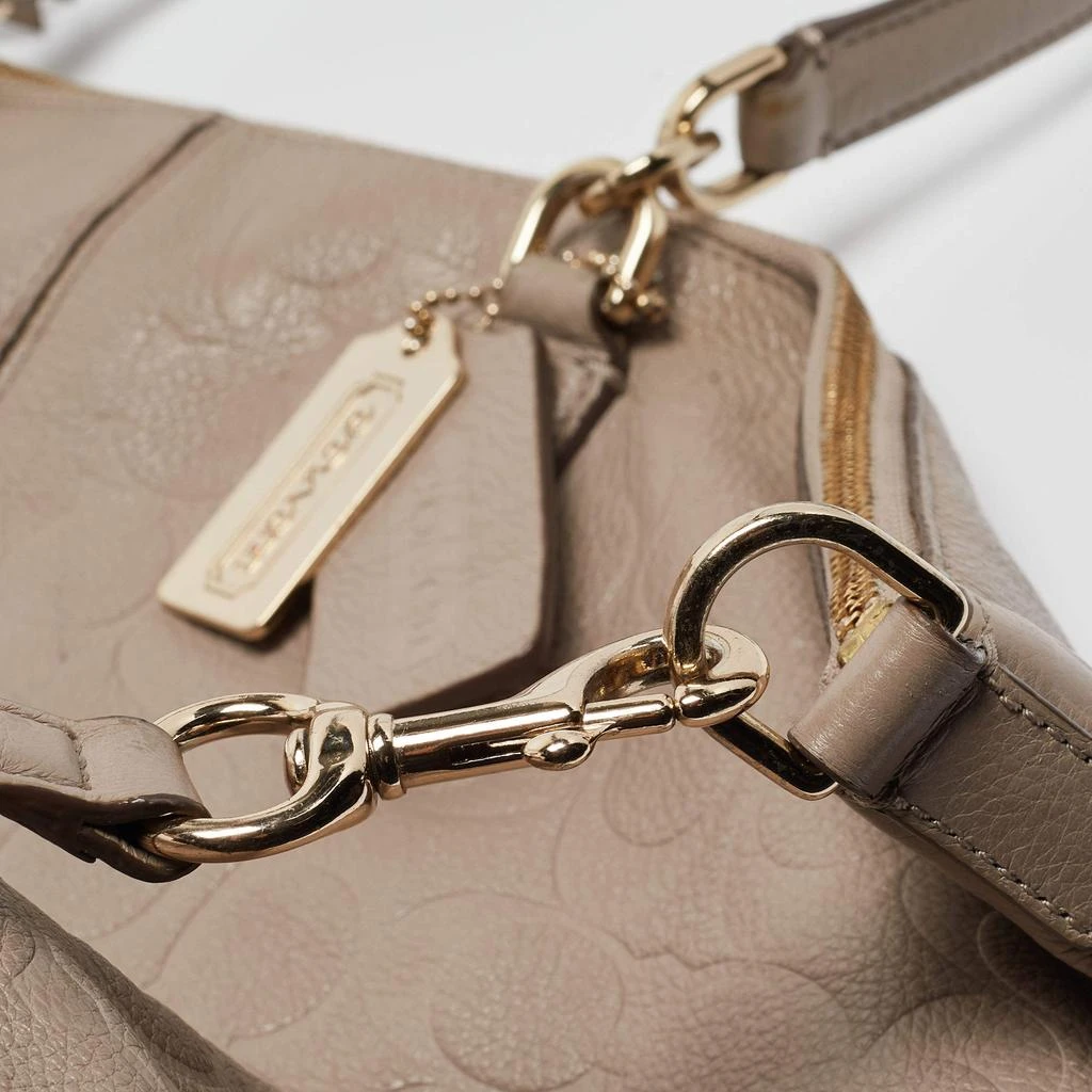 Coach Coach Beige Signature Embossed Leather Bleecker Zip Tote 10