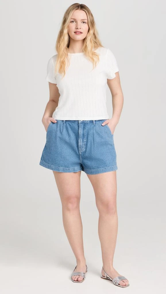 Reformation Elana Pleated Denim Shorts 7