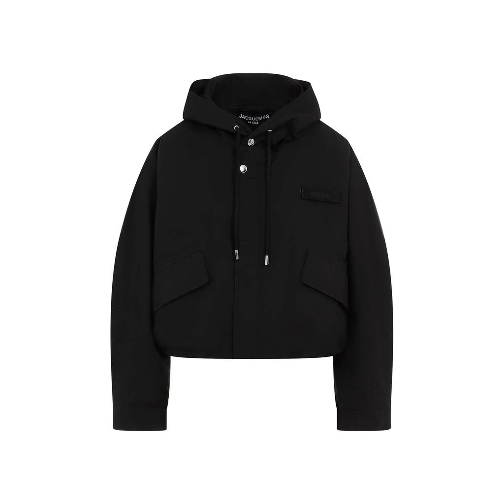 Jacquemus Black Organic Cotton La Parka Courte Caraco Coat 2