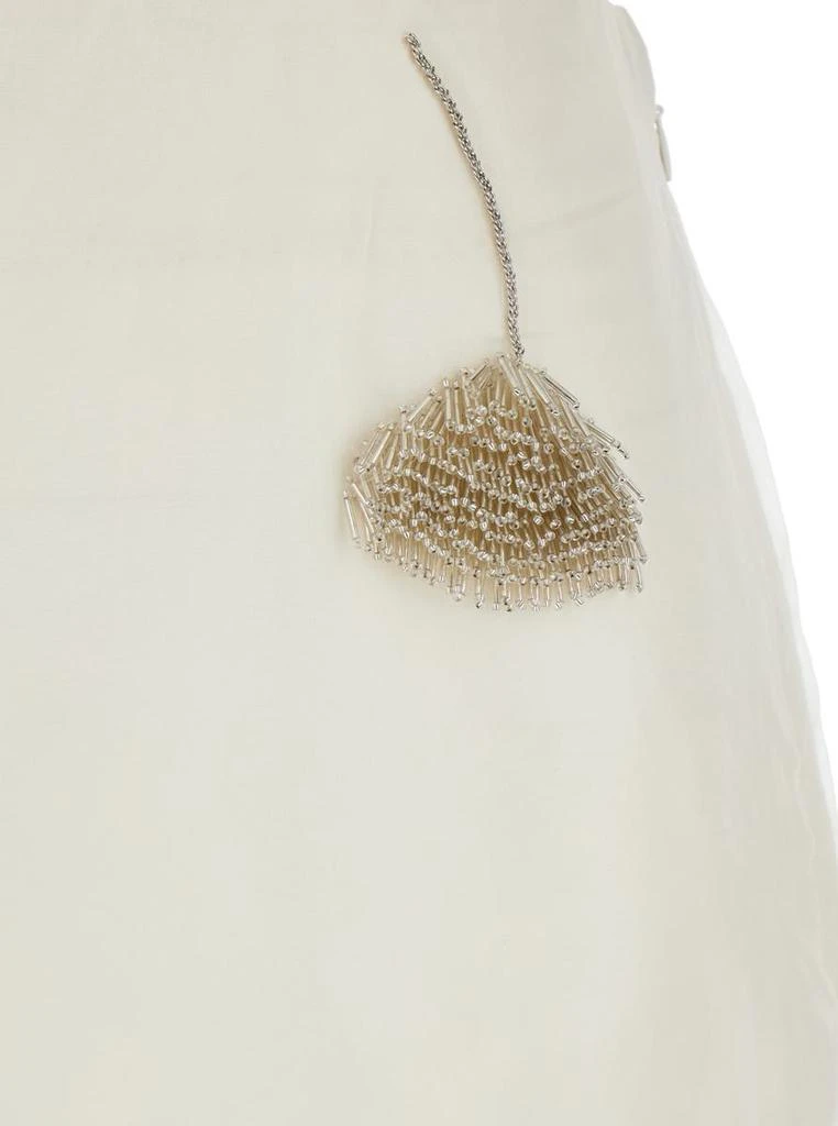 Rohe White Skirt With All-Over Tulip Embellishments In Silk Woman 3