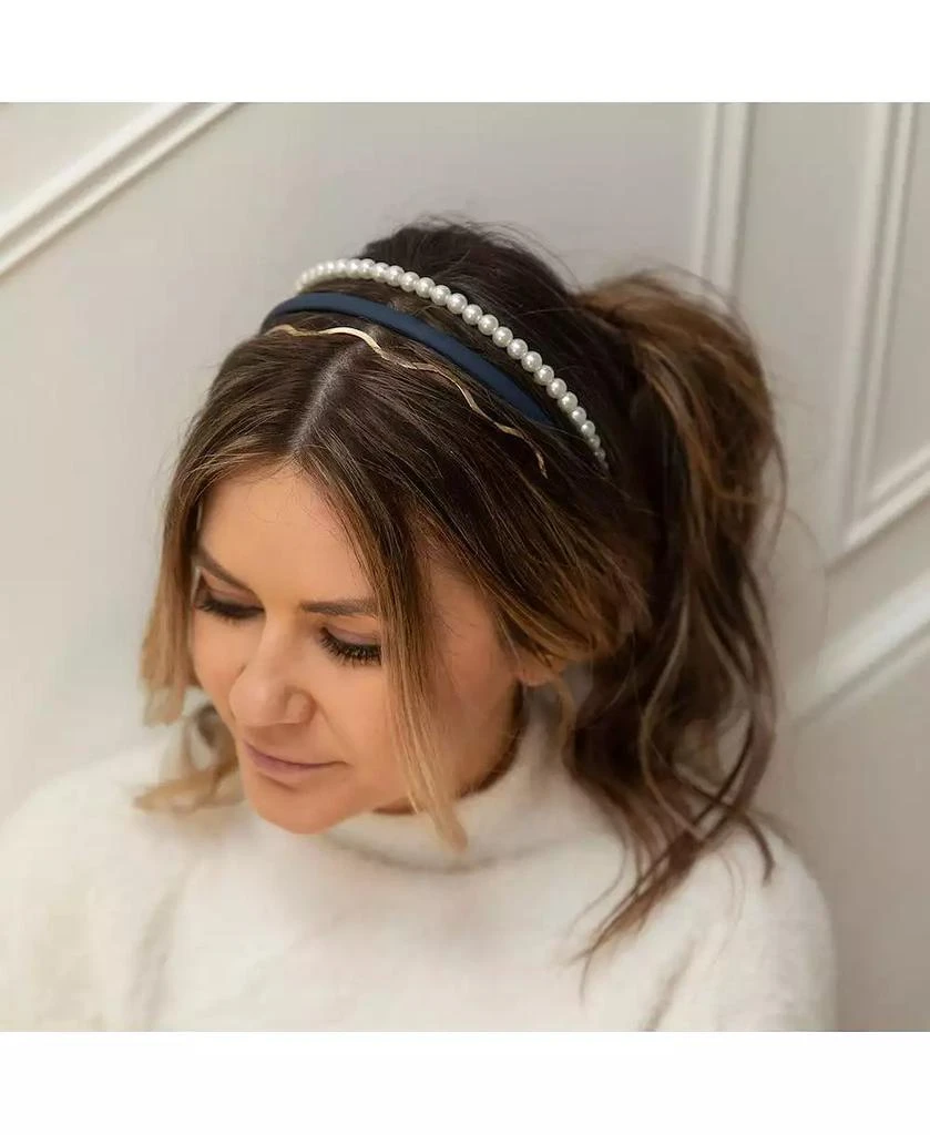 Headbands of Hope Headband Set - Blue + Pearl + Gold 7