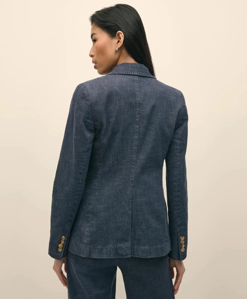 Brooks Brothers Cotton Blend Denim Peak Lapel Jacket 3