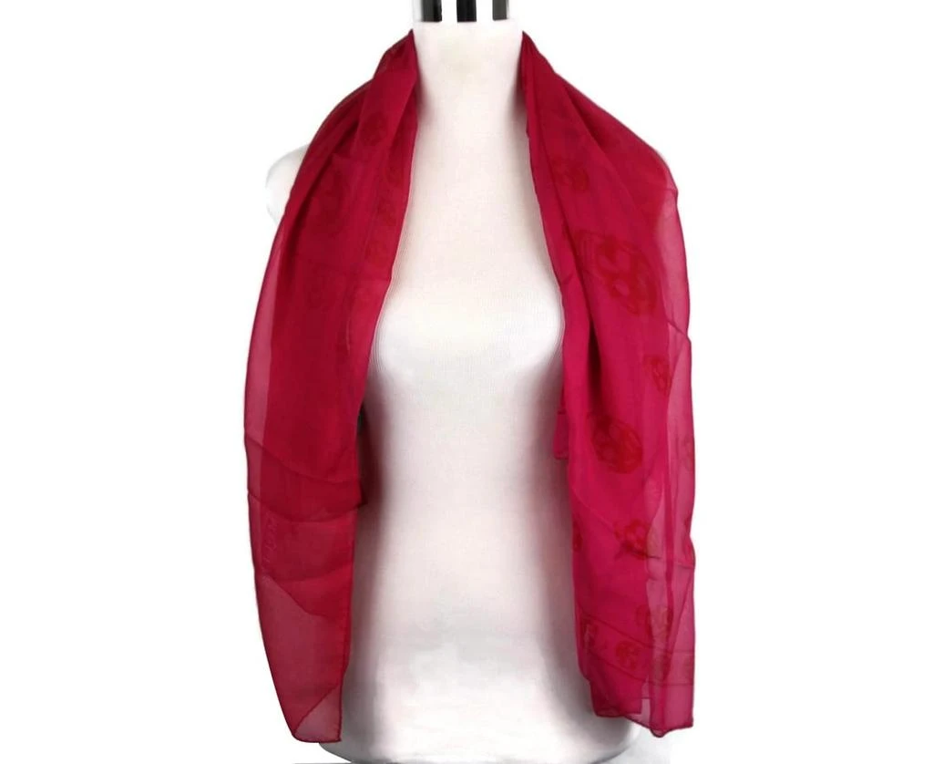 Alexander McQueen Alexander McQueen Women
s Silk Chiffon Skull Print Scarf 2