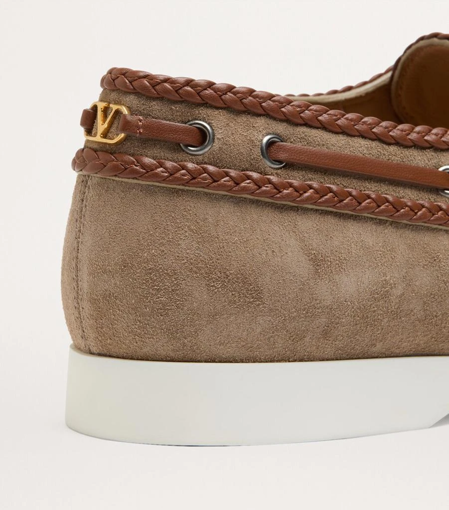 Valentino Leather Palm Avenue Boat Shoes 7