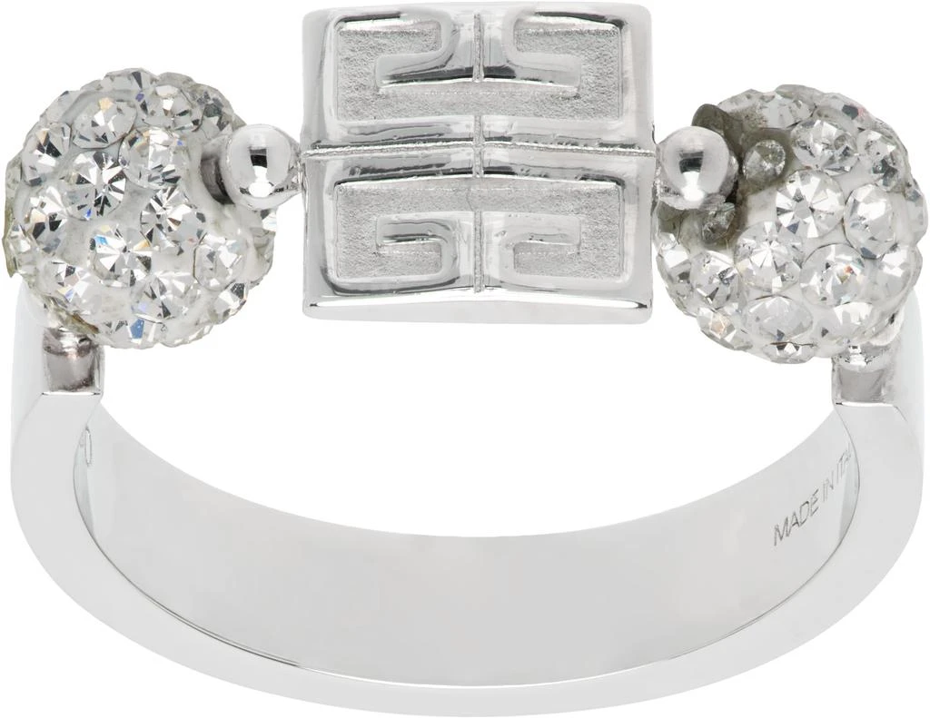 Givenchy Silver 4G Metal 
Crystal Ring