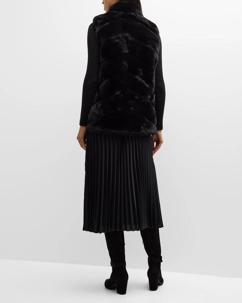 La Fiorentina Chevron Faux Mink Fur Vest 4