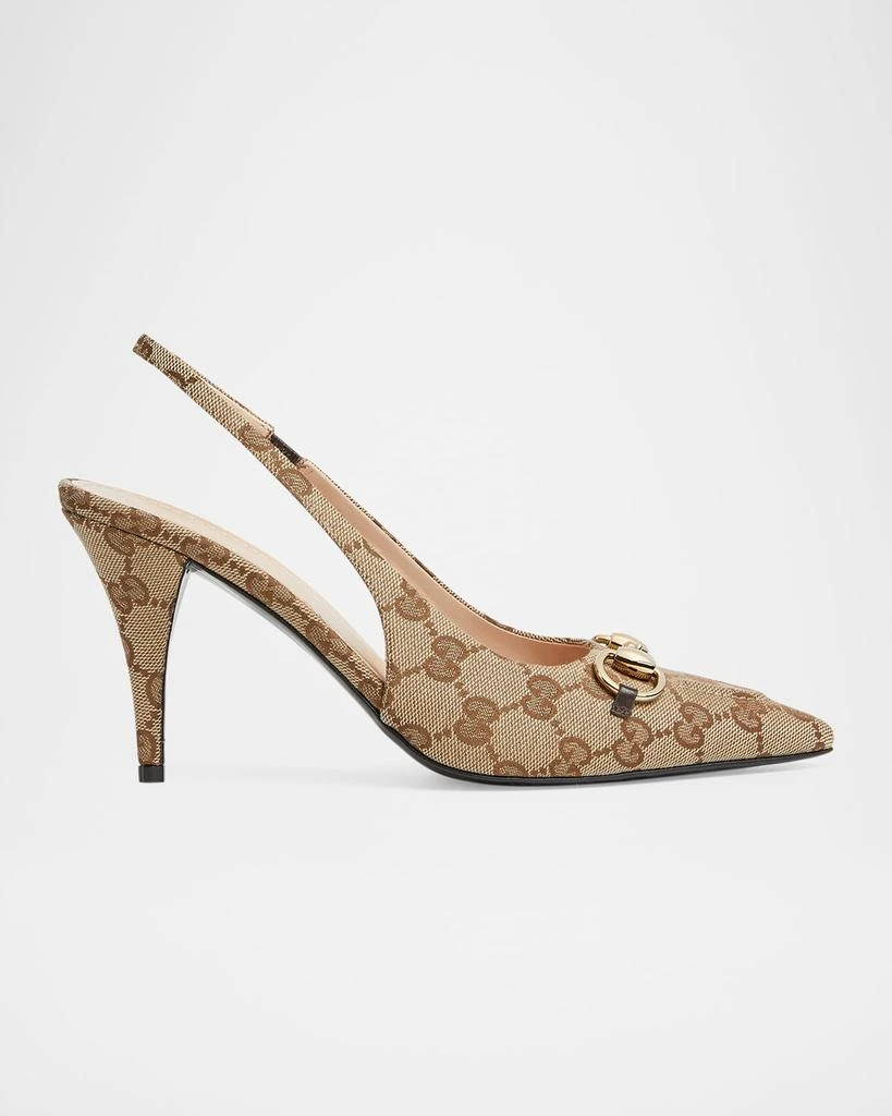 Gucci Erin GG Canvas Bit Slingback Pumps 1