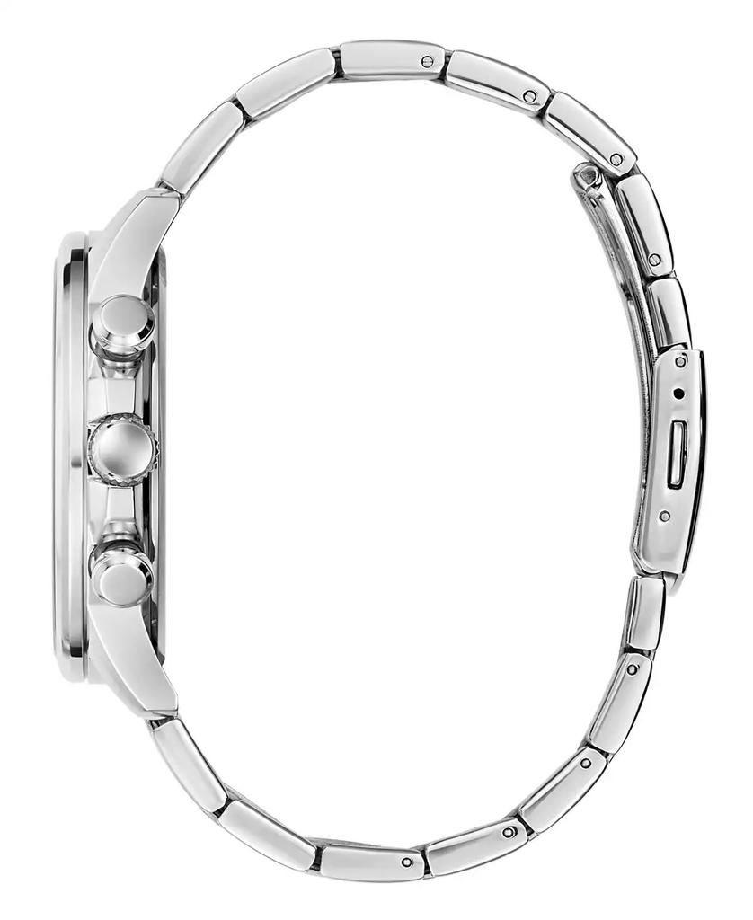 GUESS Men's Multifunction Silver Tone Stainless Steel Watch, 44mm