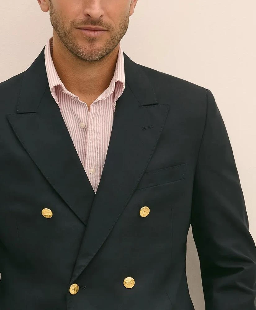 Brooks Brothers Classic Fit Stretch Wool Double-Breasted 1818 Blazer 6