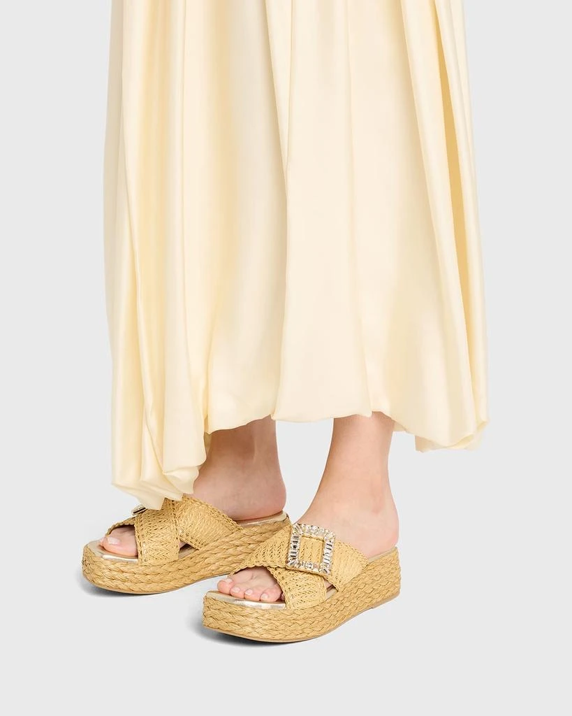 Roger Vivier Strass-Buckle Raffia Platform Sandals 2