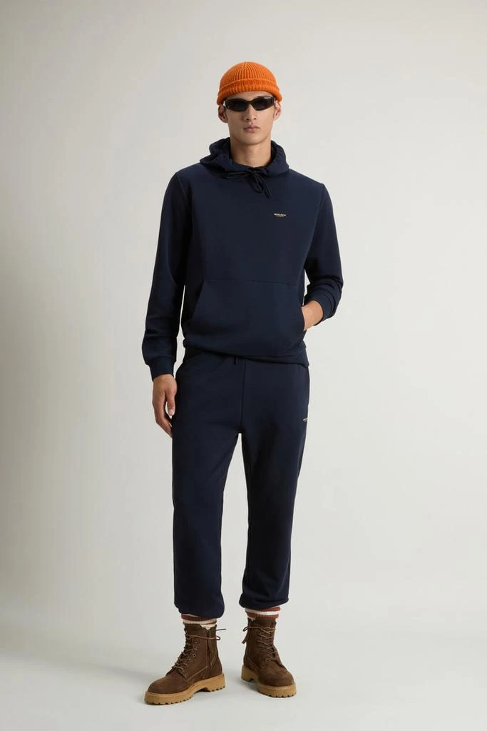 Woolrich Hooded Sweatshirt in Cotton-Blend Interlock - Men - Black 2