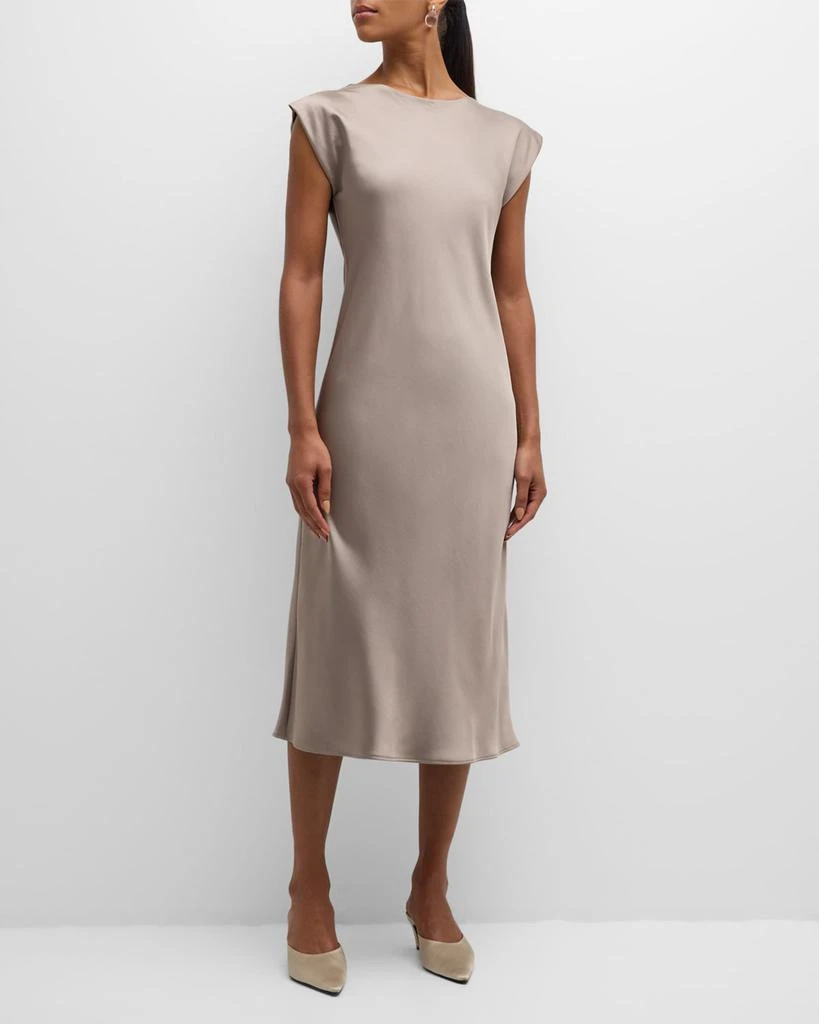 Marella Aquile Cap-Sleeve Satin Midi Dress 3