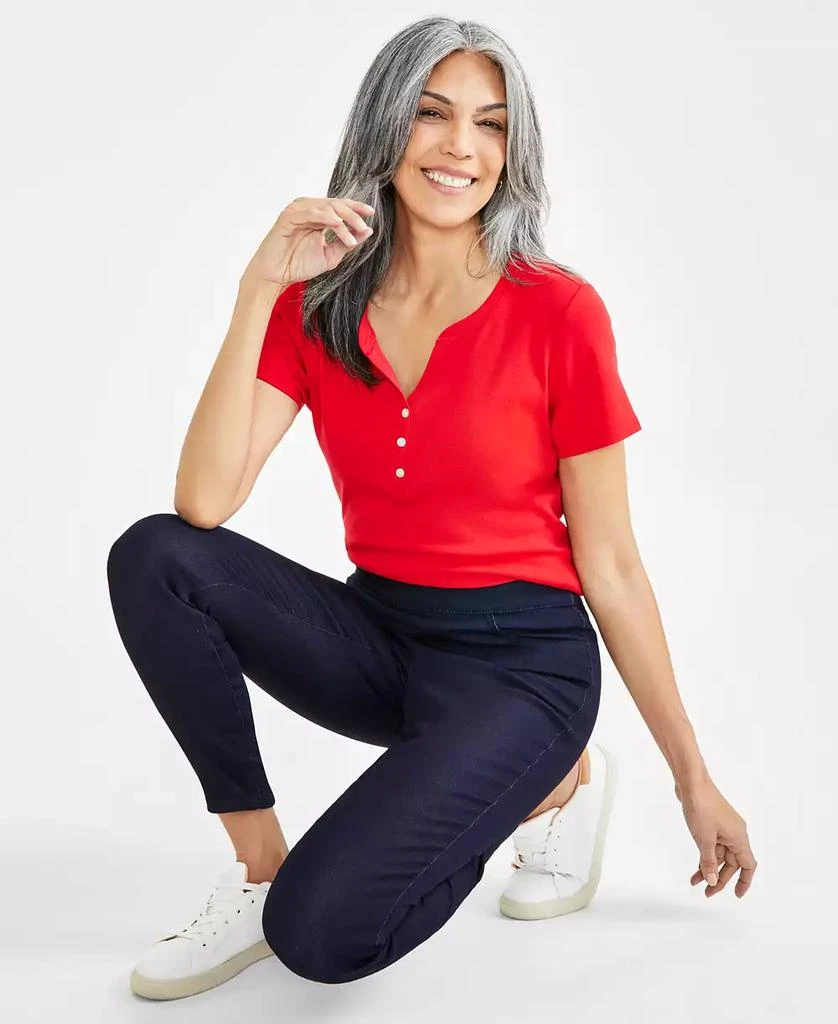 Style & Co Women's Mid-Rise Pull-On Capri Jeans Leggings, Created for Macy's 4