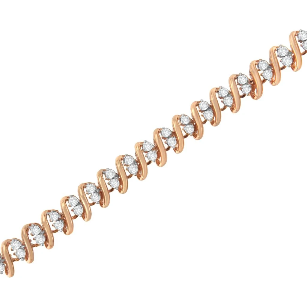 Haus of Brilliance 14KT Rose Gold Plated Sterling Silver Diamond S Link Tennis Bracelet 3