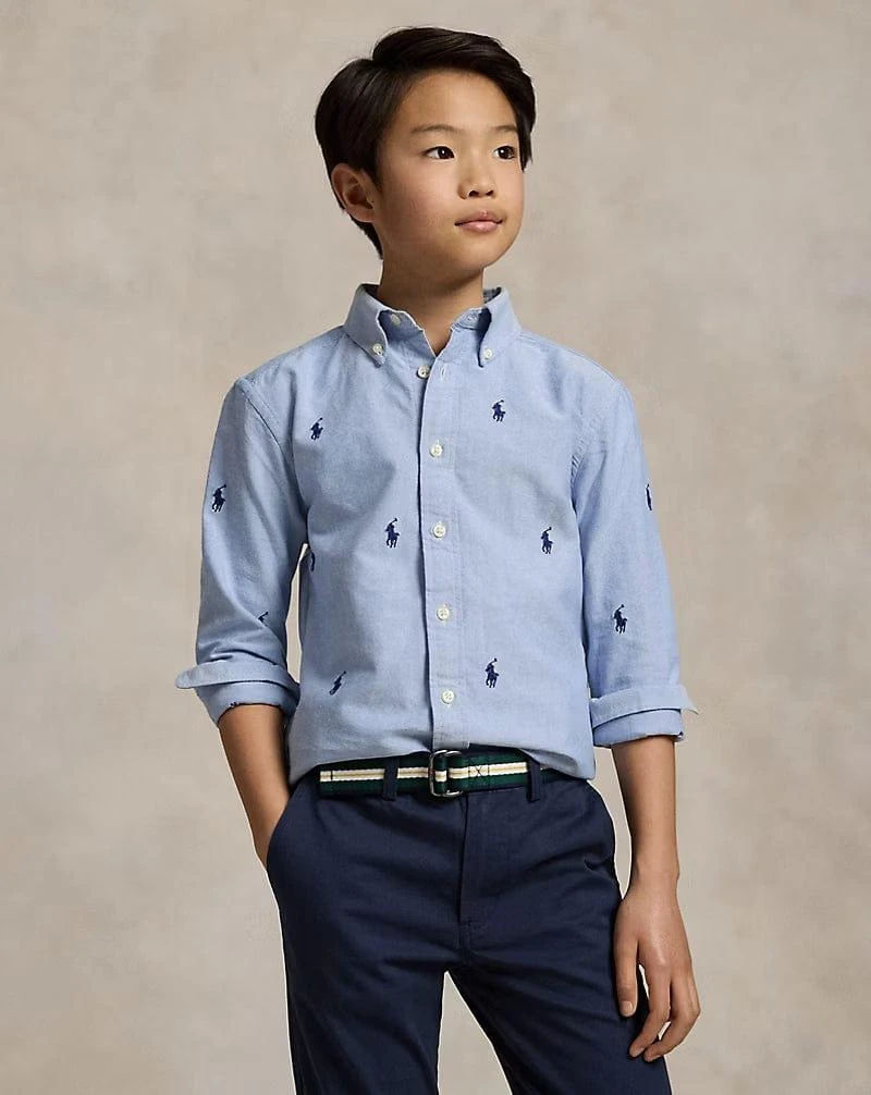 Ralph Lauren Boys Logo Shirt in Blue 2