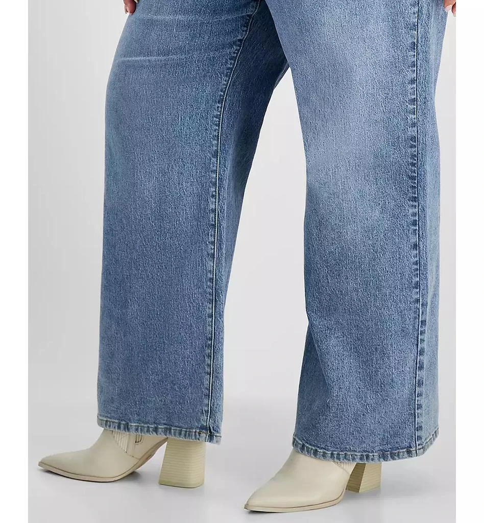 Bar III Trendy Plus Size High-Rise Wide-Leg Light-Wash Jeans, Exclusively at Macy's 6